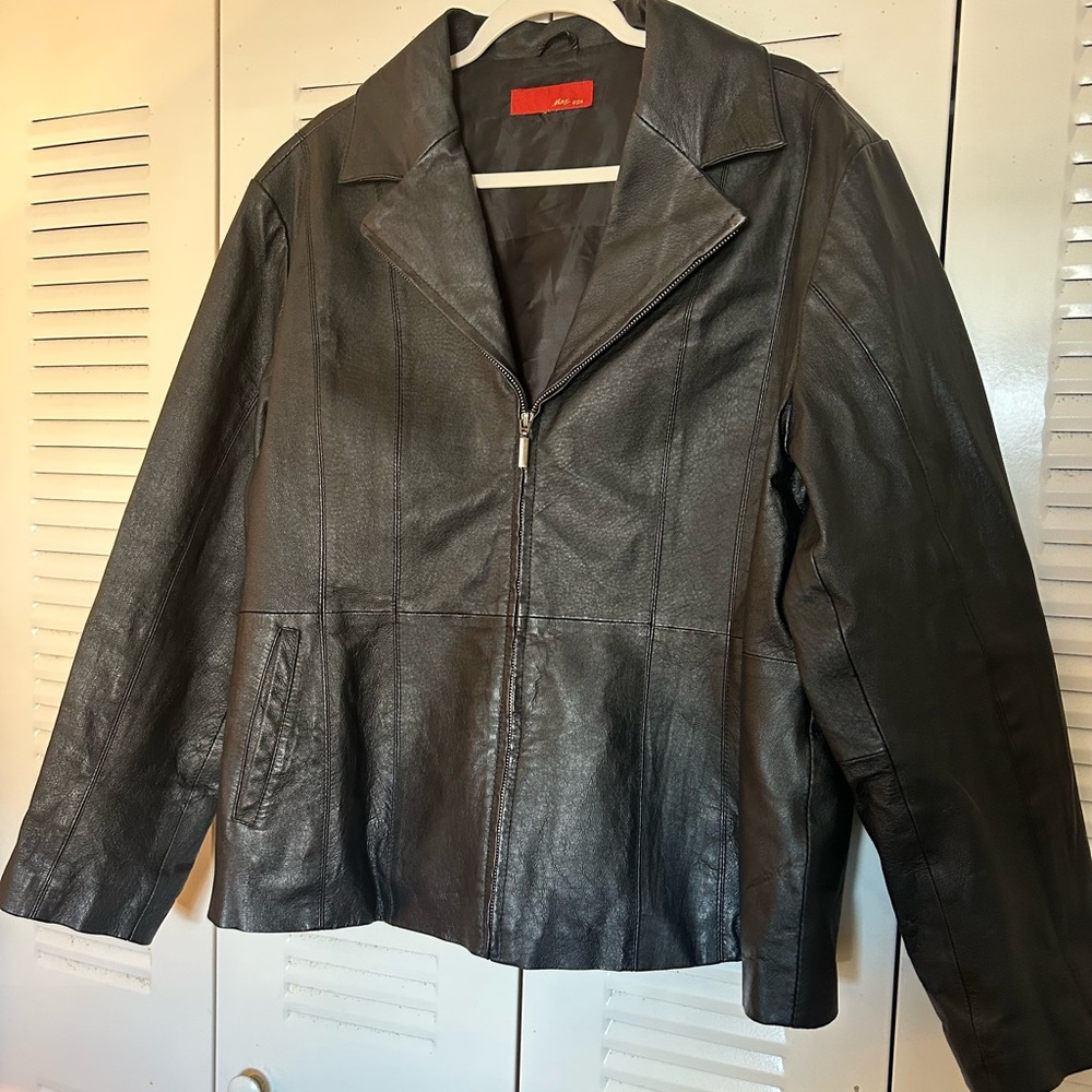 Vtg Max Usa Men's Basic Leather Jacket - image 1
